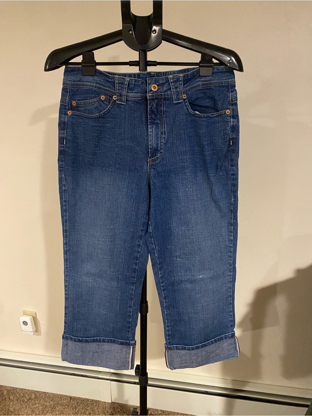 jeanstar Dark Blue Cuffed Cropped Jeans